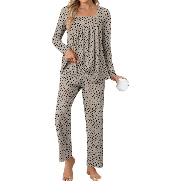 Soft women's 2-piece comfy pajama set, versatile loungewear with pockets for ultimate relaxation.