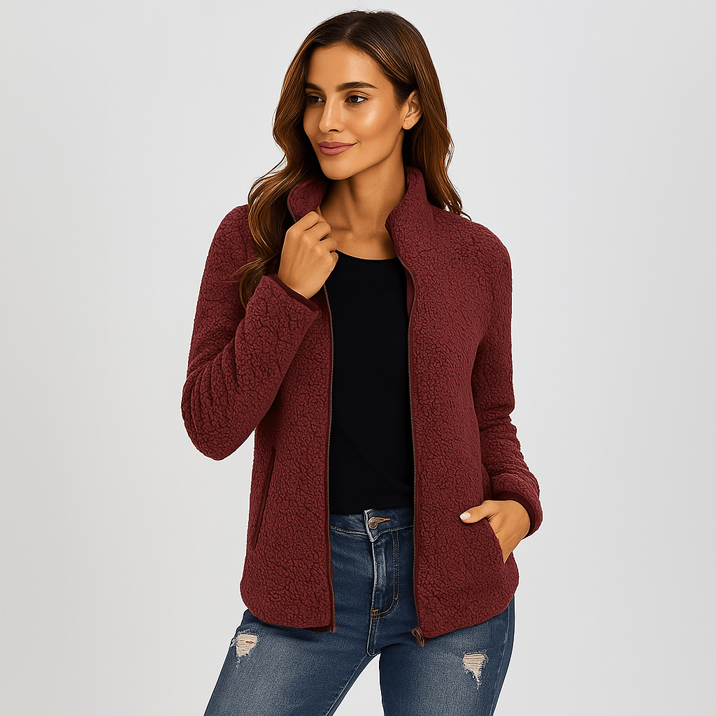 Versatile women's fleece jacket. Comfortable, casual outerwear for any occasion.