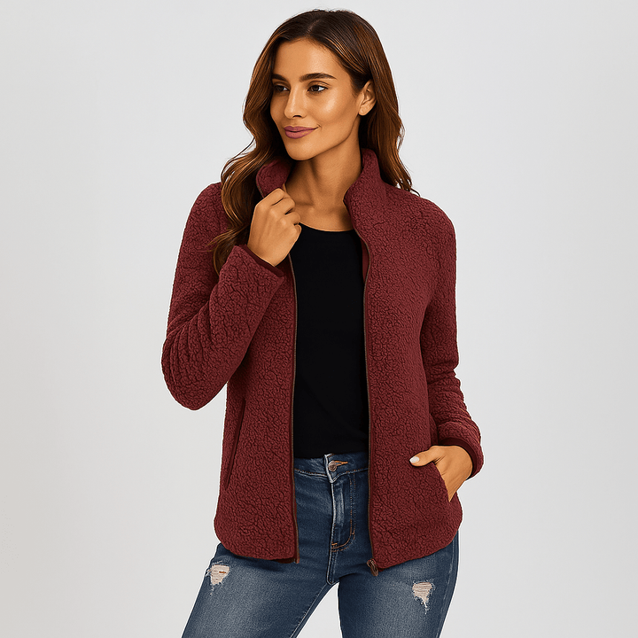 Versatile women's fleece jacket. Comfortable, casual outerwear for any occasion.