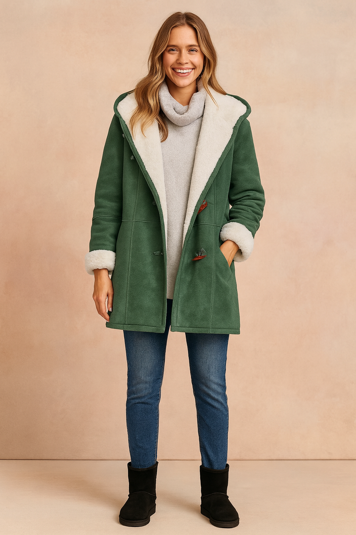 Comfortable women's hooded winter jacket, designed for ultimate warmth & stylish winter fashion.
