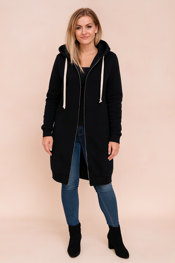 Women's cozy long knit sweater, perfect for fall & winter comfort.
