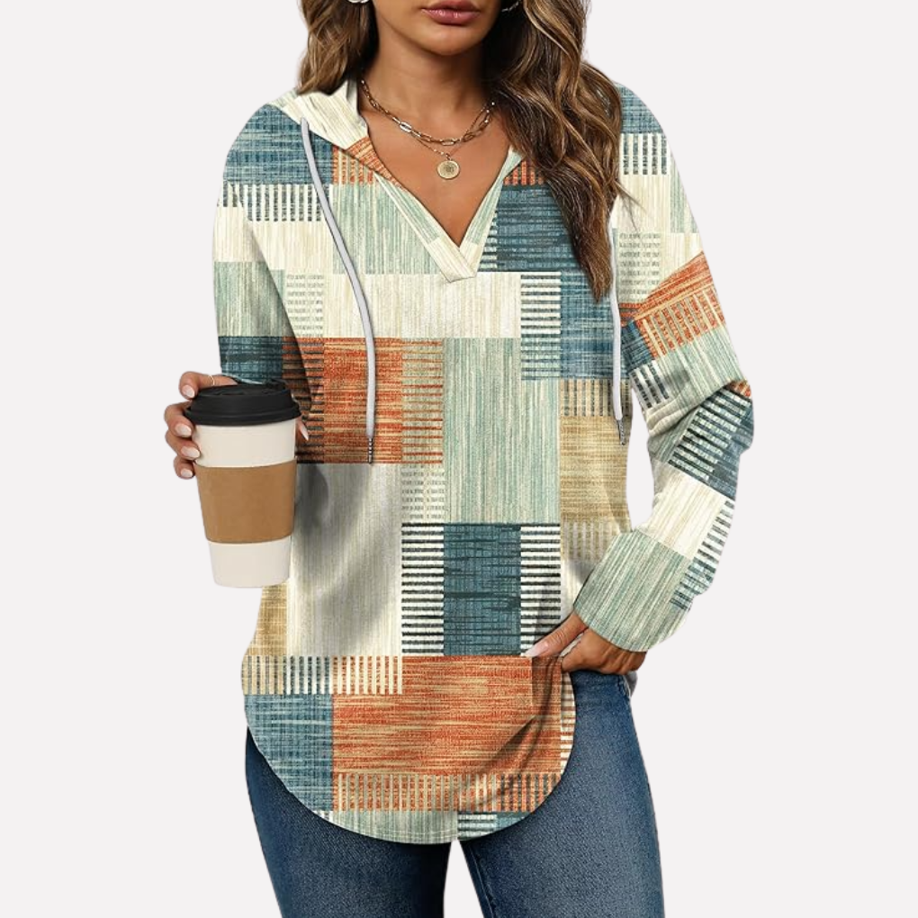 Long sleeve women's oversized sweatshirt, great for comfy fall and winter lounging.