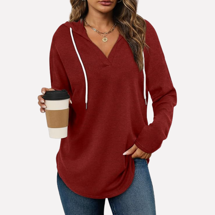 Everyday women's cozy oversized pullover, perfect for casual long sleeve comfort.