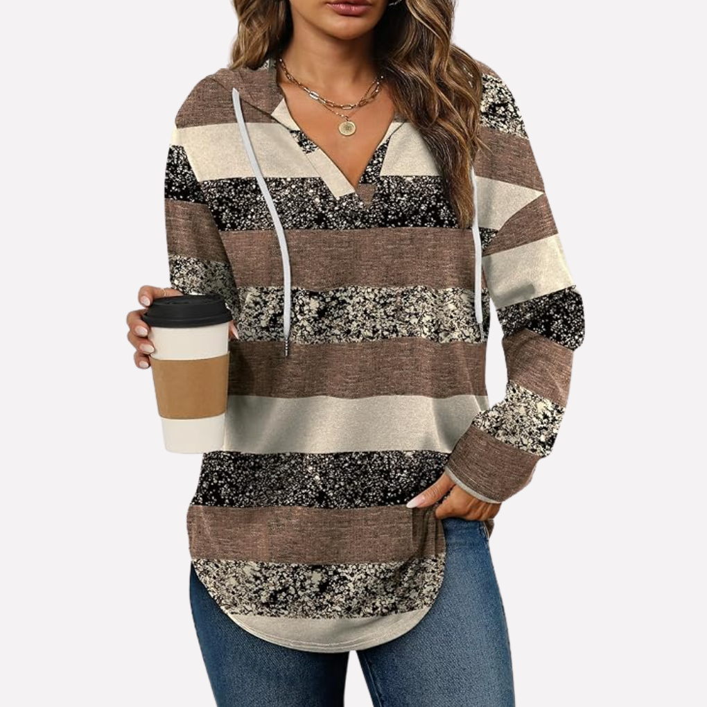 Winter women's relaxed fit hoodie, a comfy oversized long sleeve pullover.