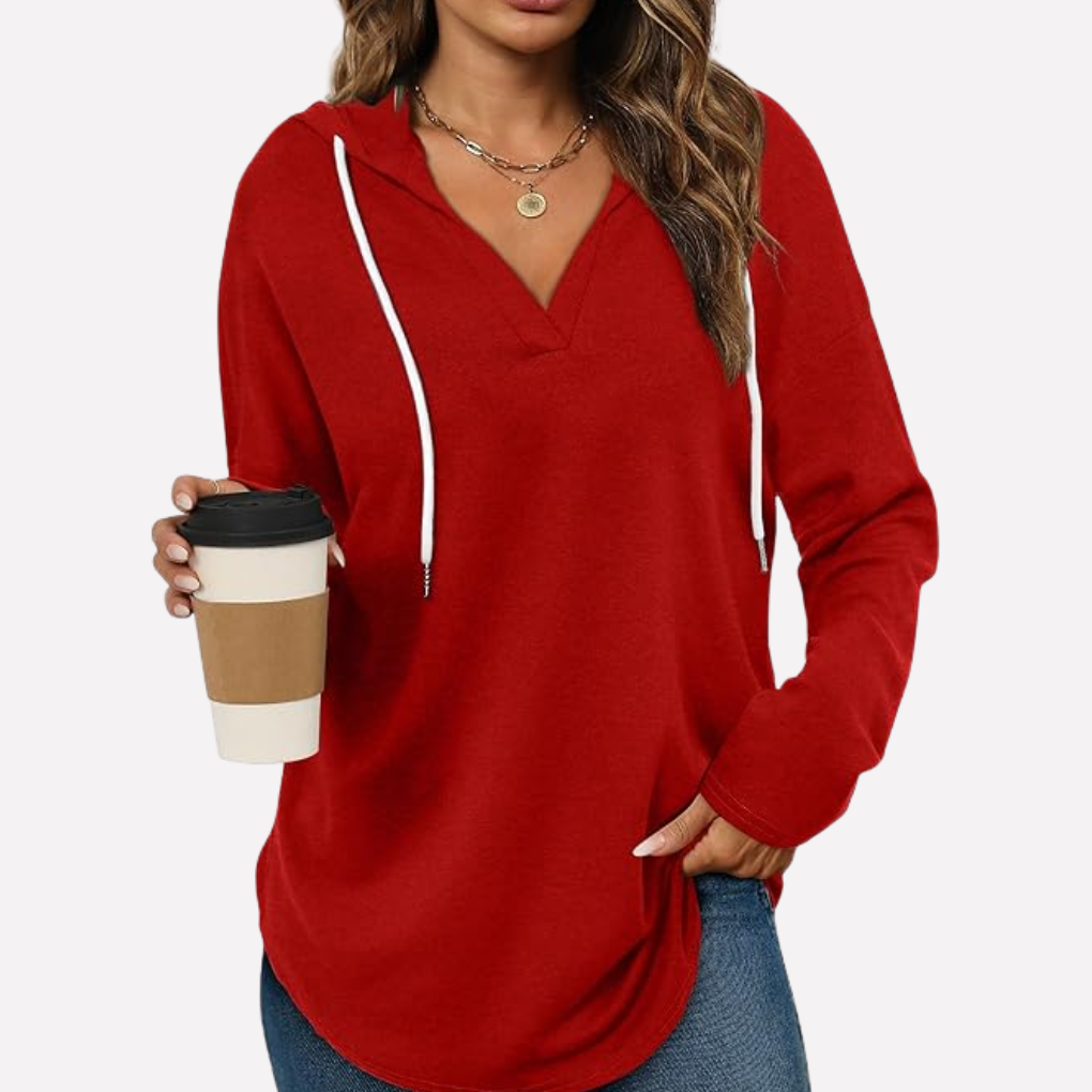 Oversized long sleeve women's sweatshirt, a versatile everyday pullover for cozy comfort.