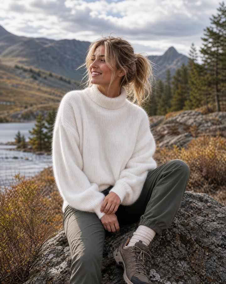 Chic women's pullover sweater, soft & relaxed fit for everyday wear & layering.