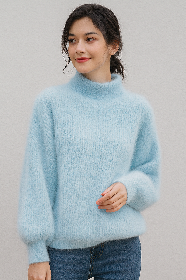 Soft apparel women's relaxed pullover sweater, an ideal cozy top for chilly days.