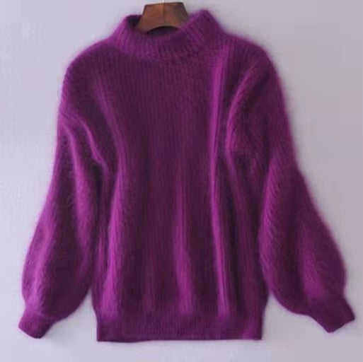 Elegant women's relaxed fit pullover sweater, a cozy top for chic winter style.