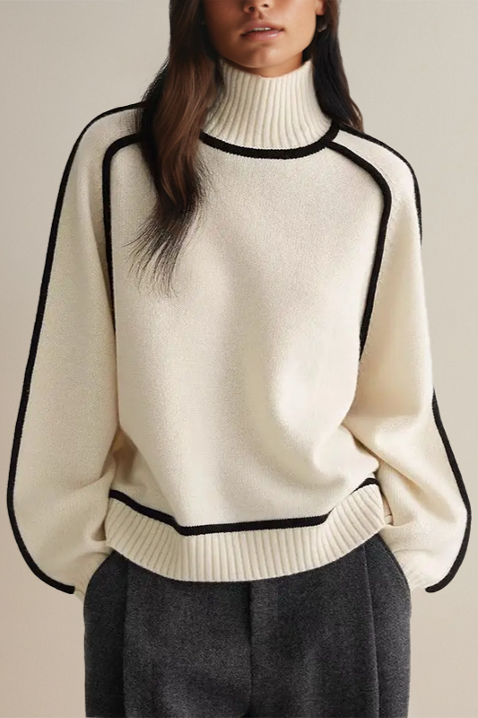 Relaxed fit women's turtleneck sweater for ultimate coziness. A versatile pullover for winter fashion & casual wear.