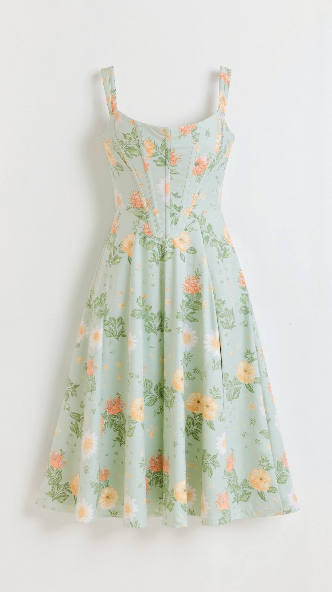 Elegant women's Dahlia floral midi dress with a flattering cut, ideal for summer parties & special occasions.