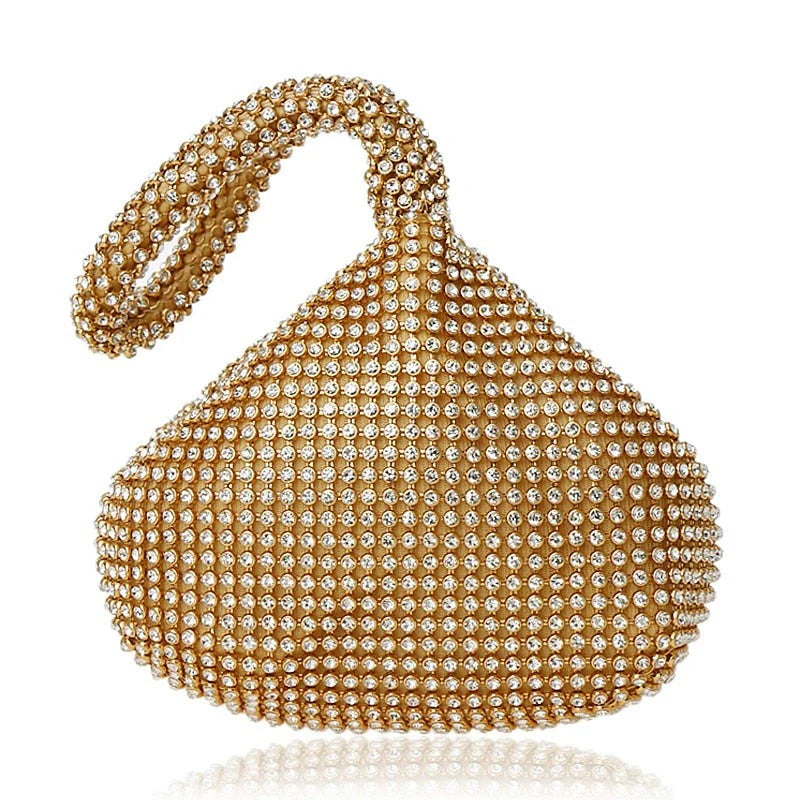 Women's dazzling rhinestone evening clutch bag, perfect for formal parties & special occasions. Sparkly accessory.