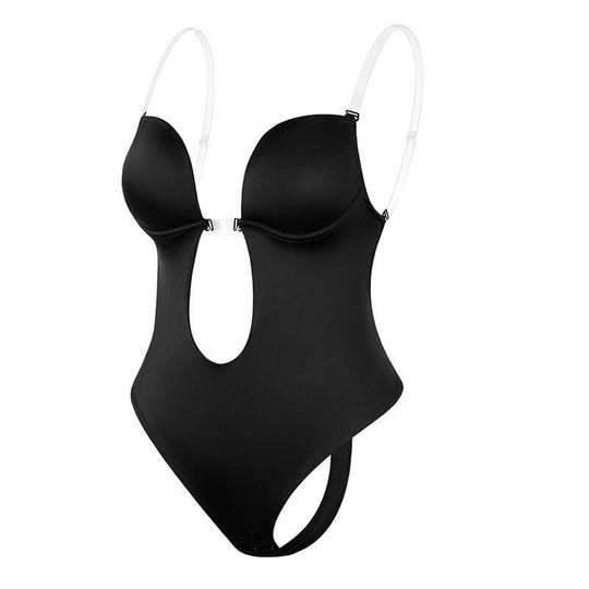 Women's control top body shaper, deep V backless design, provides a seamless slimming silhouette under any outfit.