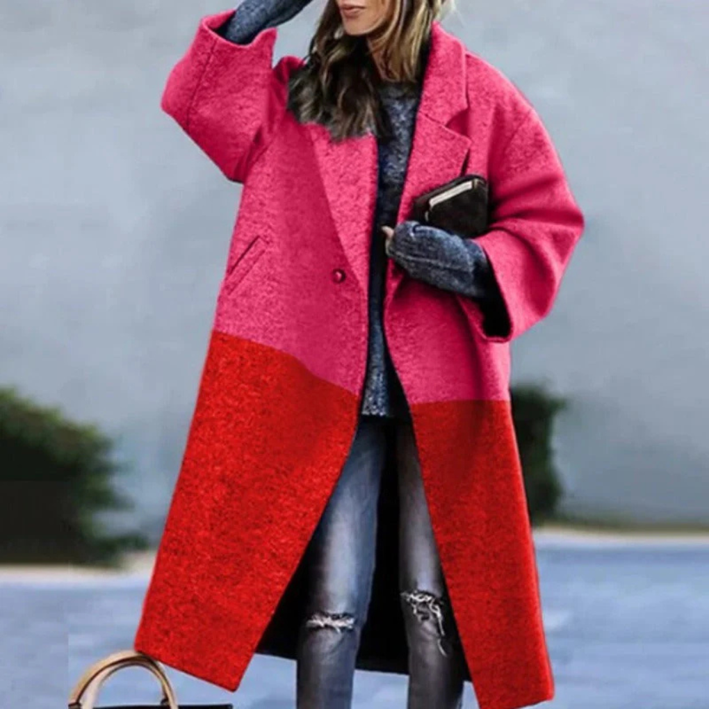 Chic women's classic button-front jacket. Elegant outerwear and versatile layering piece for all-season fashion.