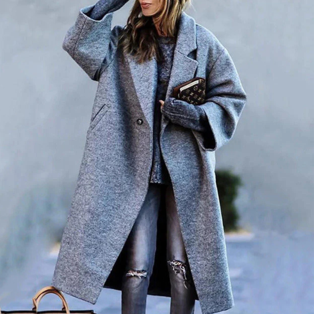 Classic women's button-front jacket. Elegant and chic outerwear, perfect for versatile fashion and all-season wear.