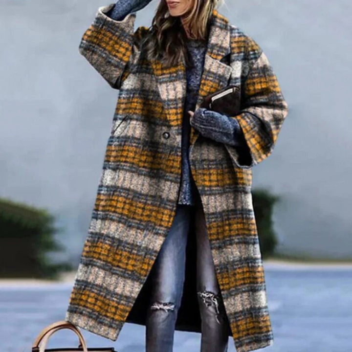 Long sleeve women's elegant jacket with classic button front. Versatile outerwear for chic casual to formal looks.