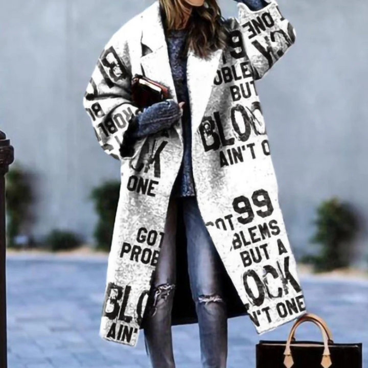 Chic women's classic button-front jacket. Elegant long sleeve outerwear, perfect for casual or formal versatile fashion.