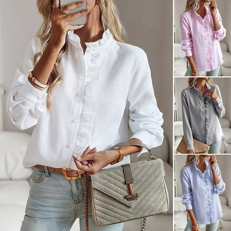 Versatile women's elegant blouse. Comfortable timeless style top, easily dressed up or down for any occasion.