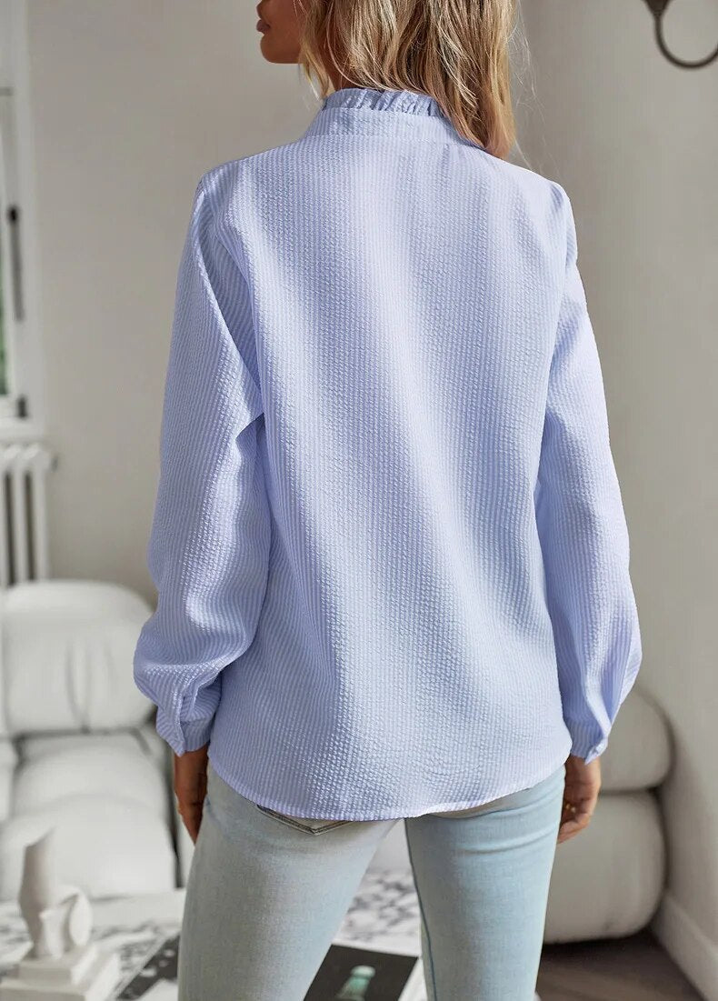 Chic women's elegant blouse, perfect for office wear. Comfortable and timeless style top, professional look.