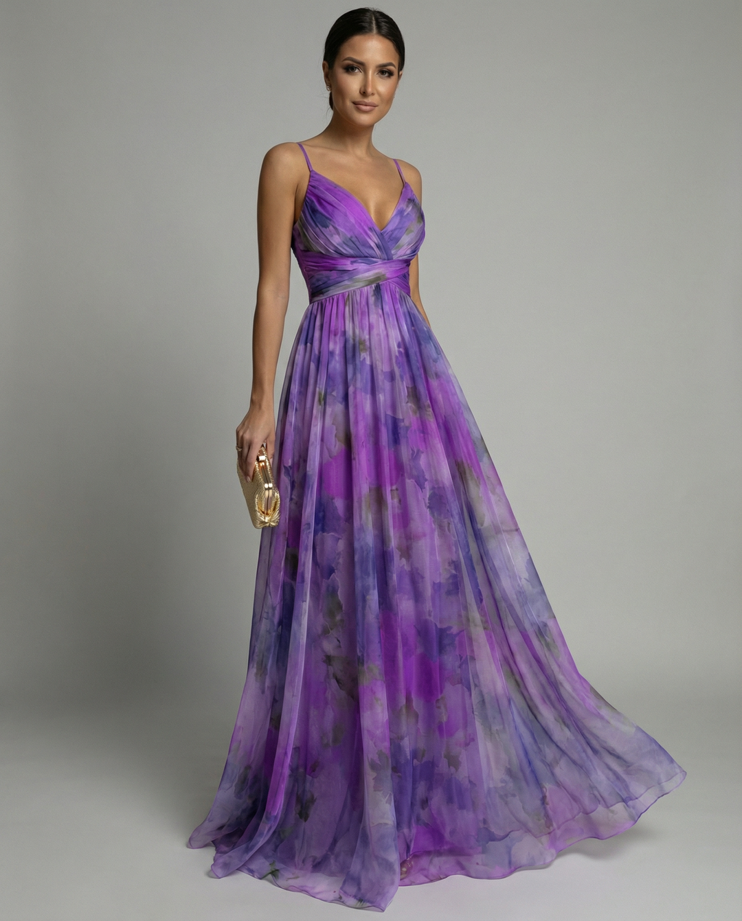 Stunning floral evening gown for women, a sleeveless maxi dress with a romantic floor-length design. Occasion wear.