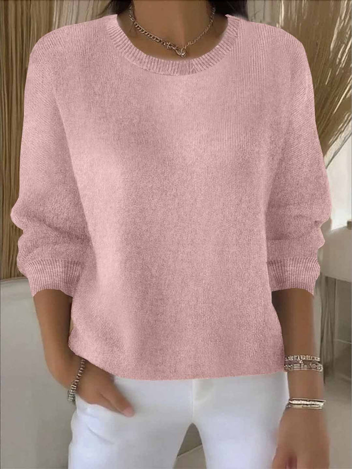 Chic women's elegant long sleeve sweater. Sophisticated top for casual elegant & comfortable fashion.