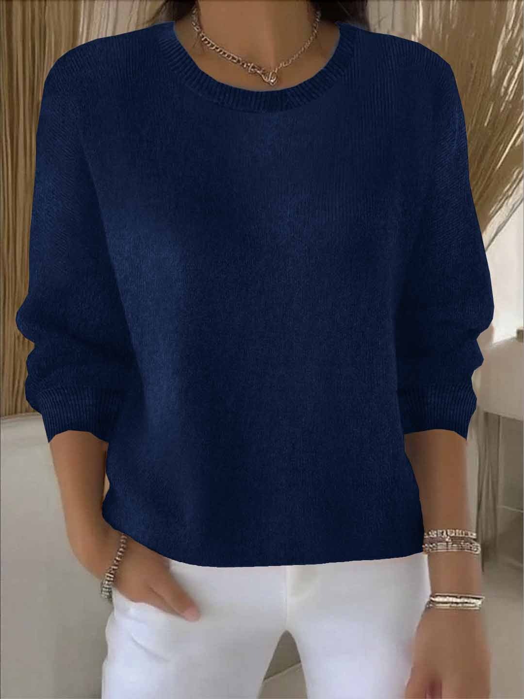 Effortless style with this women's elegant knitwear. Sophisticated long sleeve sweater for comfort.