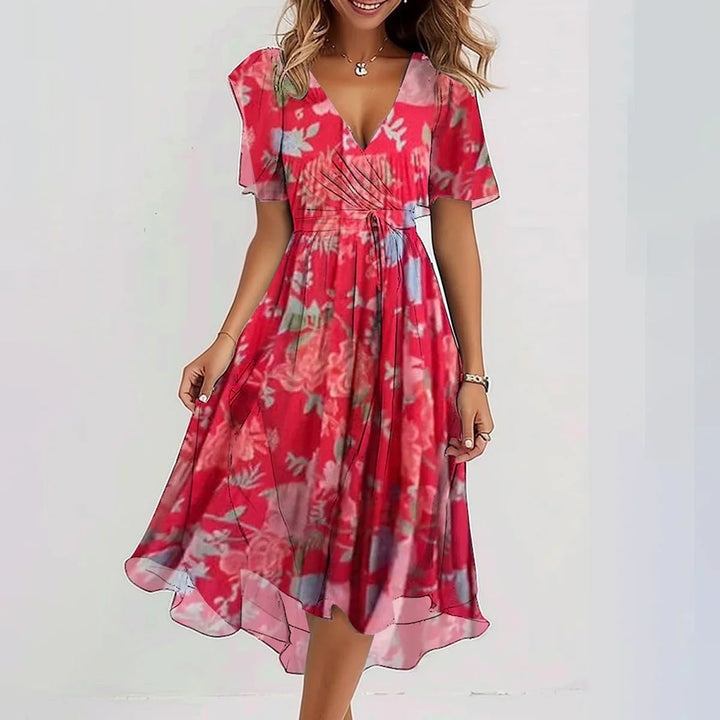 Elegant women's sleeveless midi dress. Lightweight & flowy fabric for a comfortable summer and vacation style.