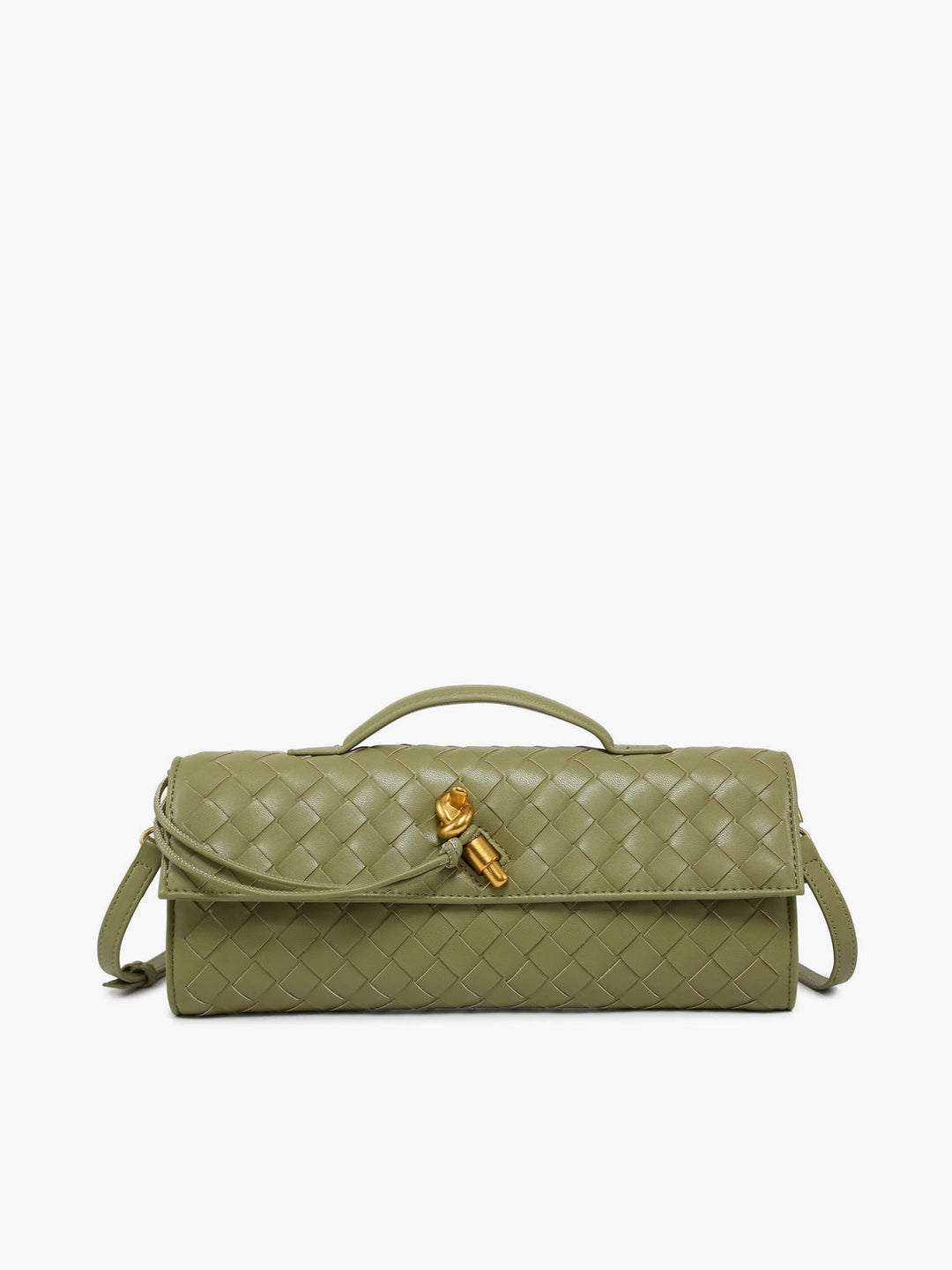 Premium women's woven flap clutch handbag, an elegant addition to your accessory collection.
