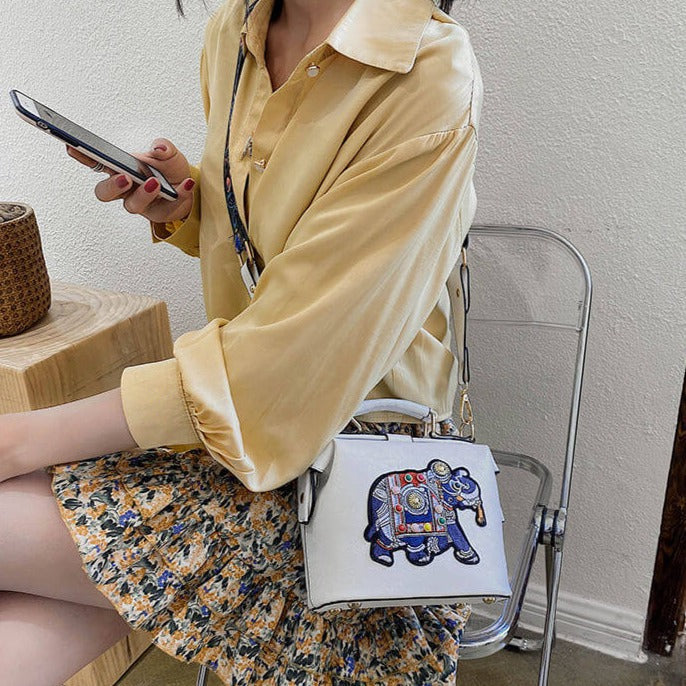Women's bohemian embroidered mandala shoulder bag. Versatile & lightweight for everyday.