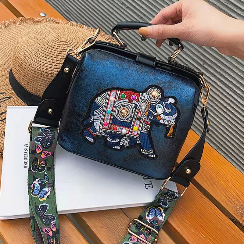 Lightweight women's fashion accessory: bohemian embroidered mandala shoulder bag.