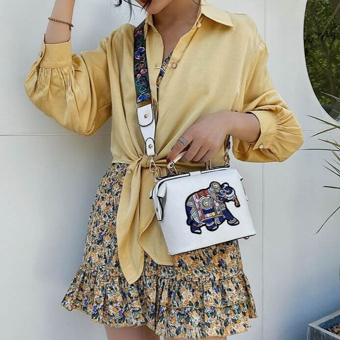 Vibrant women's embroidered mandala shoulder bag. Lightweight, perfect for a bohemian outfit.