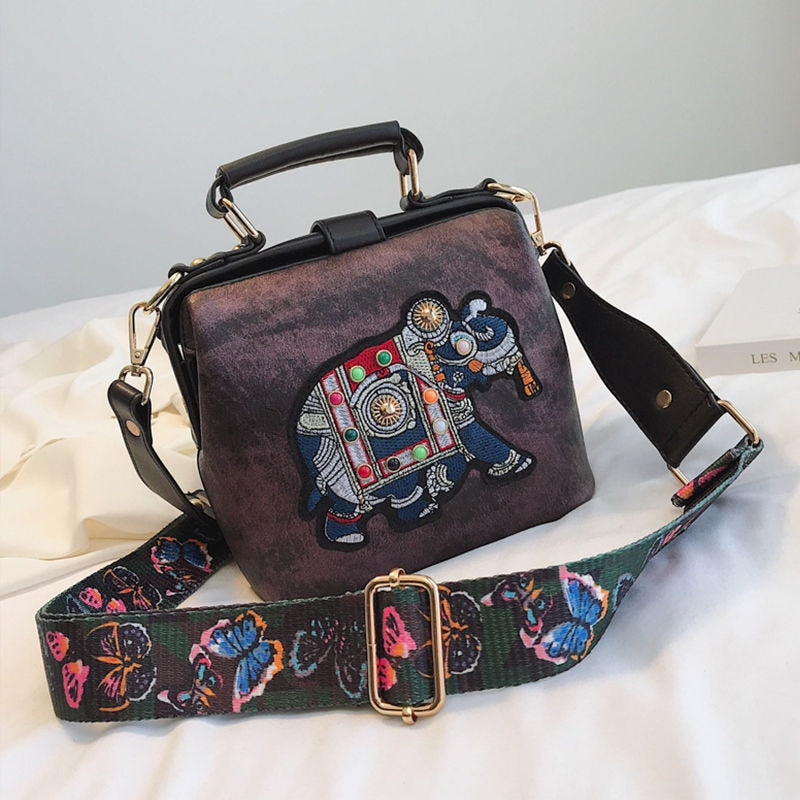 Stylish women's embroidered mandala shoulder bag. Cotton blend, lightweight, perfect for casual.