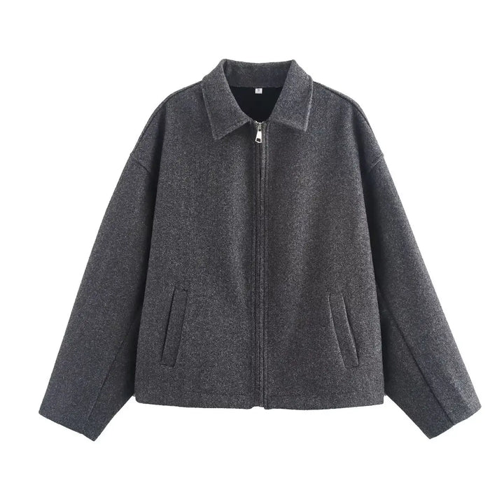 Versatile women's everyday jacket for fall & winter. Features a stylish zipper collar for easy layering.