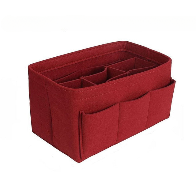 Premium felt handbag organizer & makeup insert for women. Multi-pocket design for neat everyday carry.
