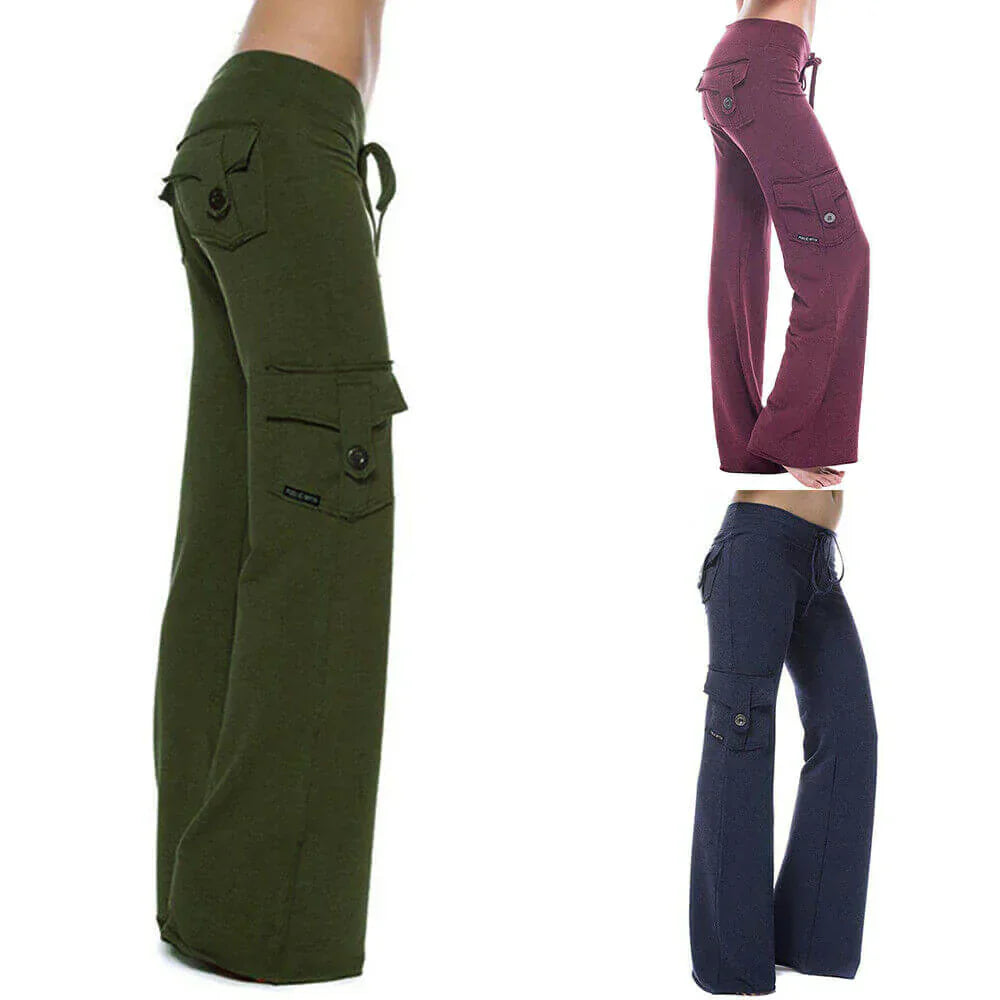 Women's Flattering Bootcut Cargo Pants with Pockets.