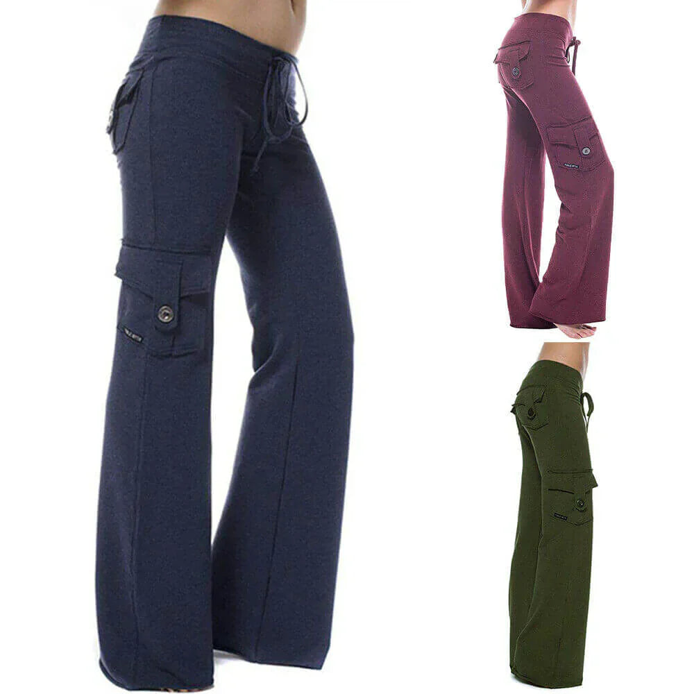 Women's everyday bootcut cargo pants, combining utility pockets with a flattering, comfortable fit.