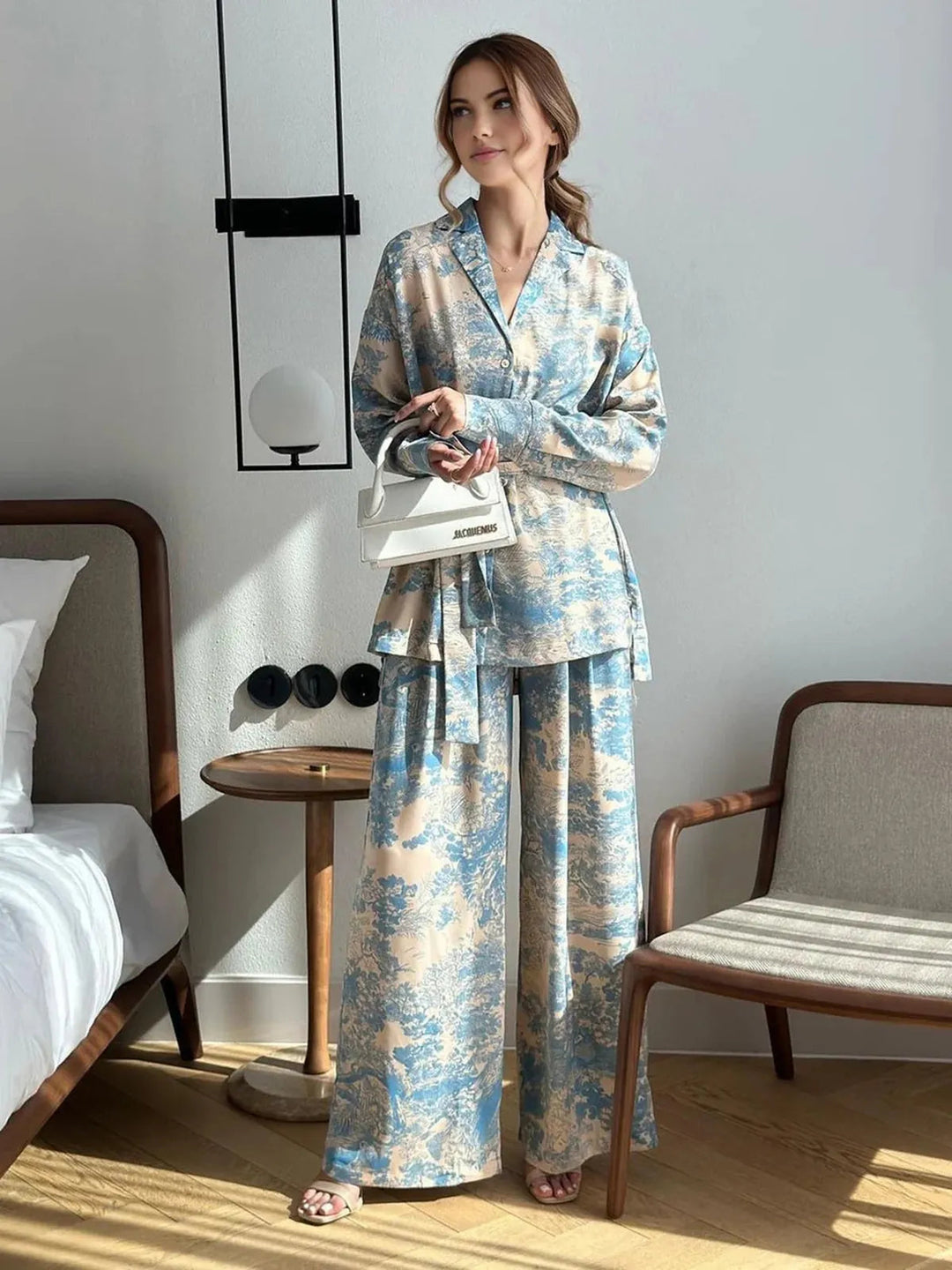 Soft & comfortable women's floral relaxed fit co-ord set. Chic two-piece with a summer print & wide leg design.