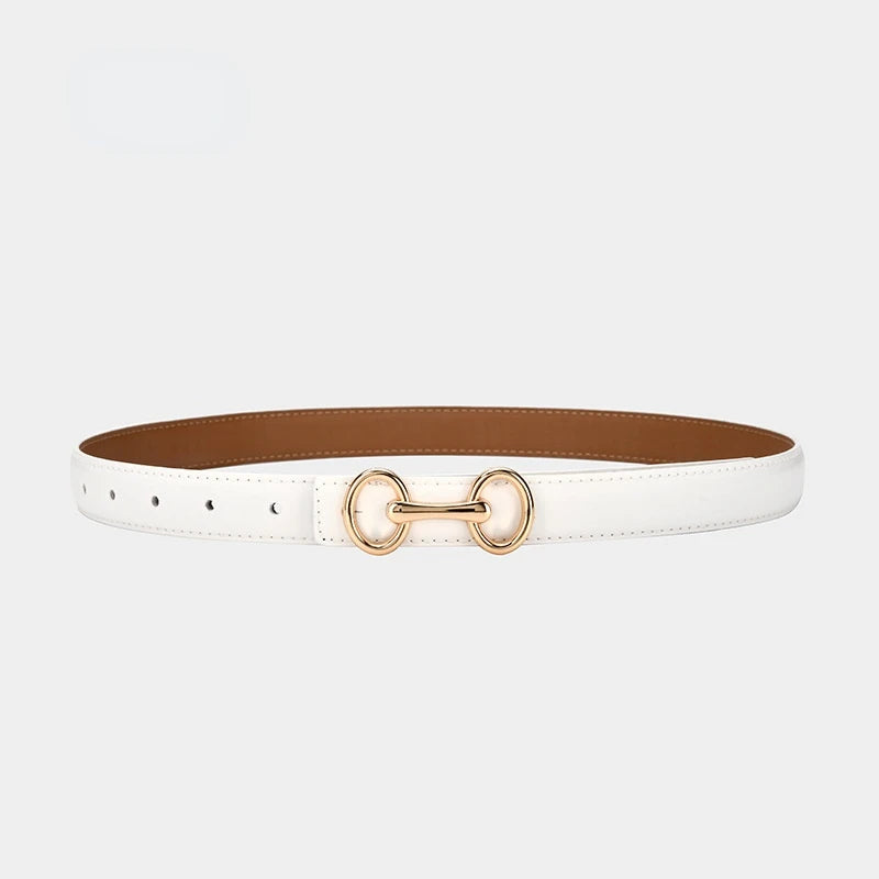 Stylish women's leather waist belt featuring a unique Irish-inspired Celtic knot charm buckle.
