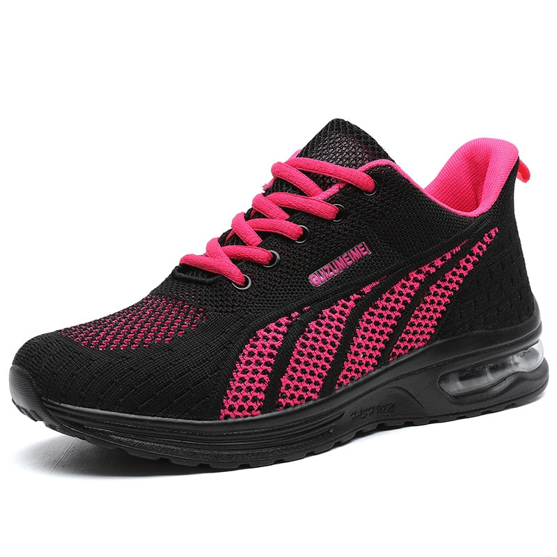 Fashionable women's GlideMotion ergonomic trainers, cushioned for all-day comfort and active wear.