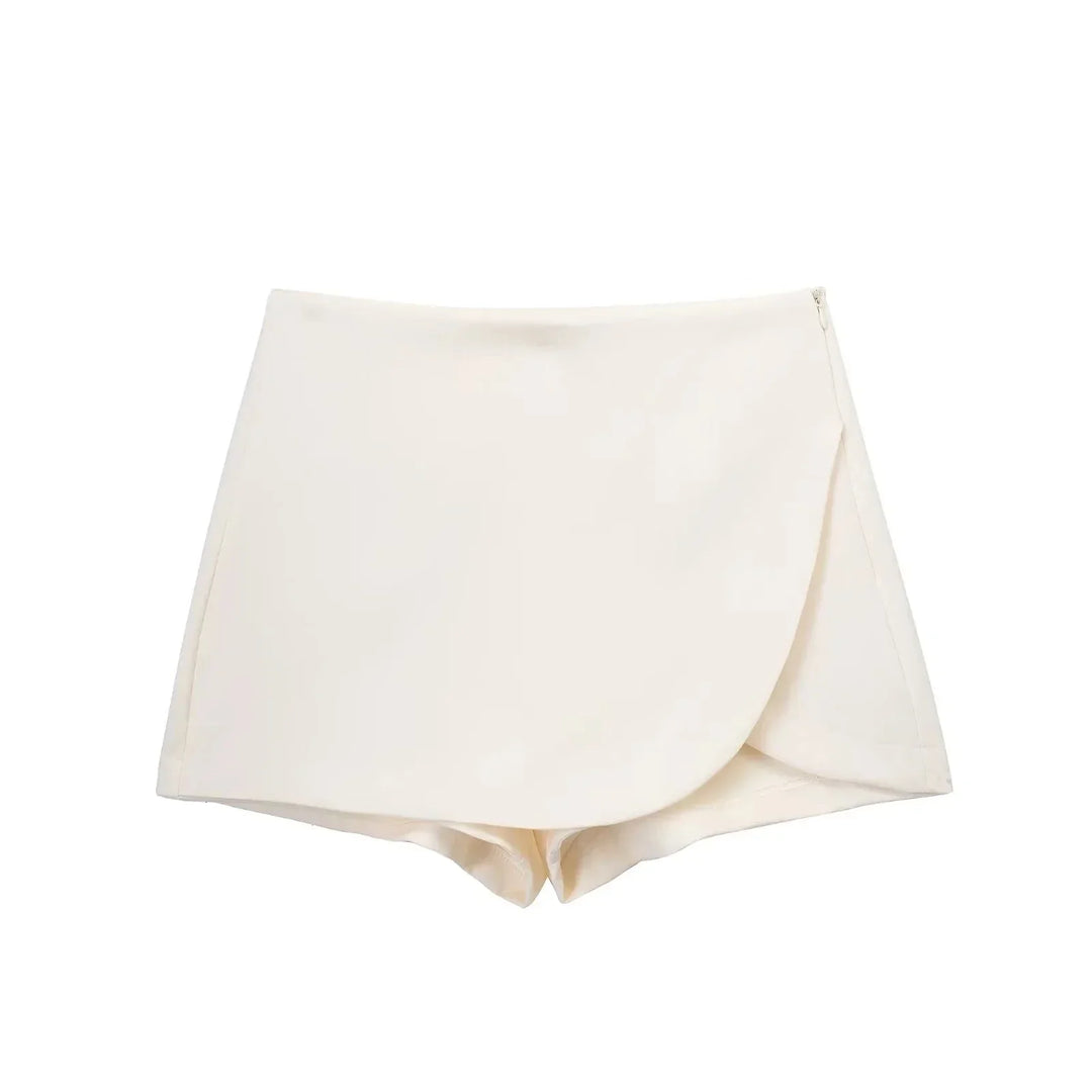 Chic high waist mini skirt for women, with a unique asymmetric cut for fashion.