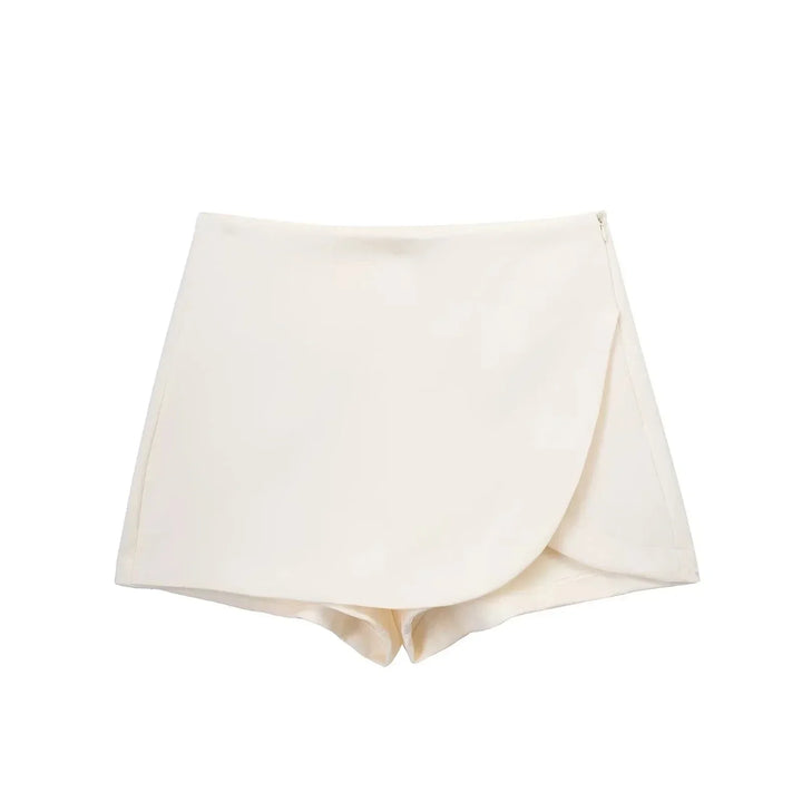 Chic high waist mini skirt for women, with a unique asymmetric cut for fashion.