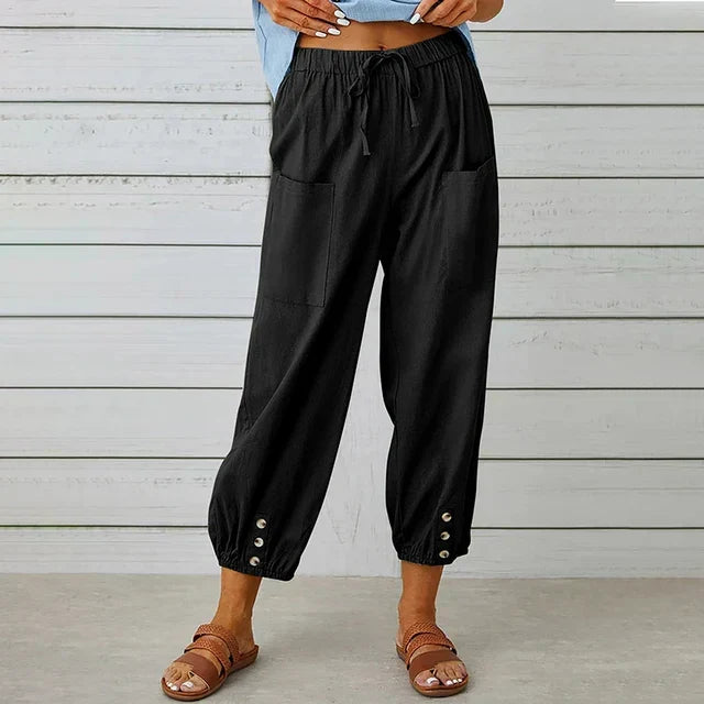 Women's high waist relaxed fit wide leg pants for comfortable everyday wear.