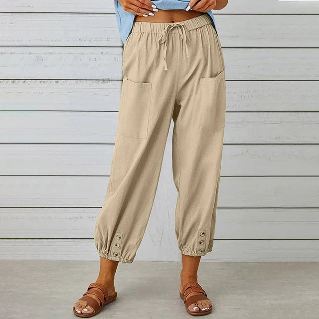 Versatile women's high waist flowy pants, perfect for chic casual and everyday fashion.