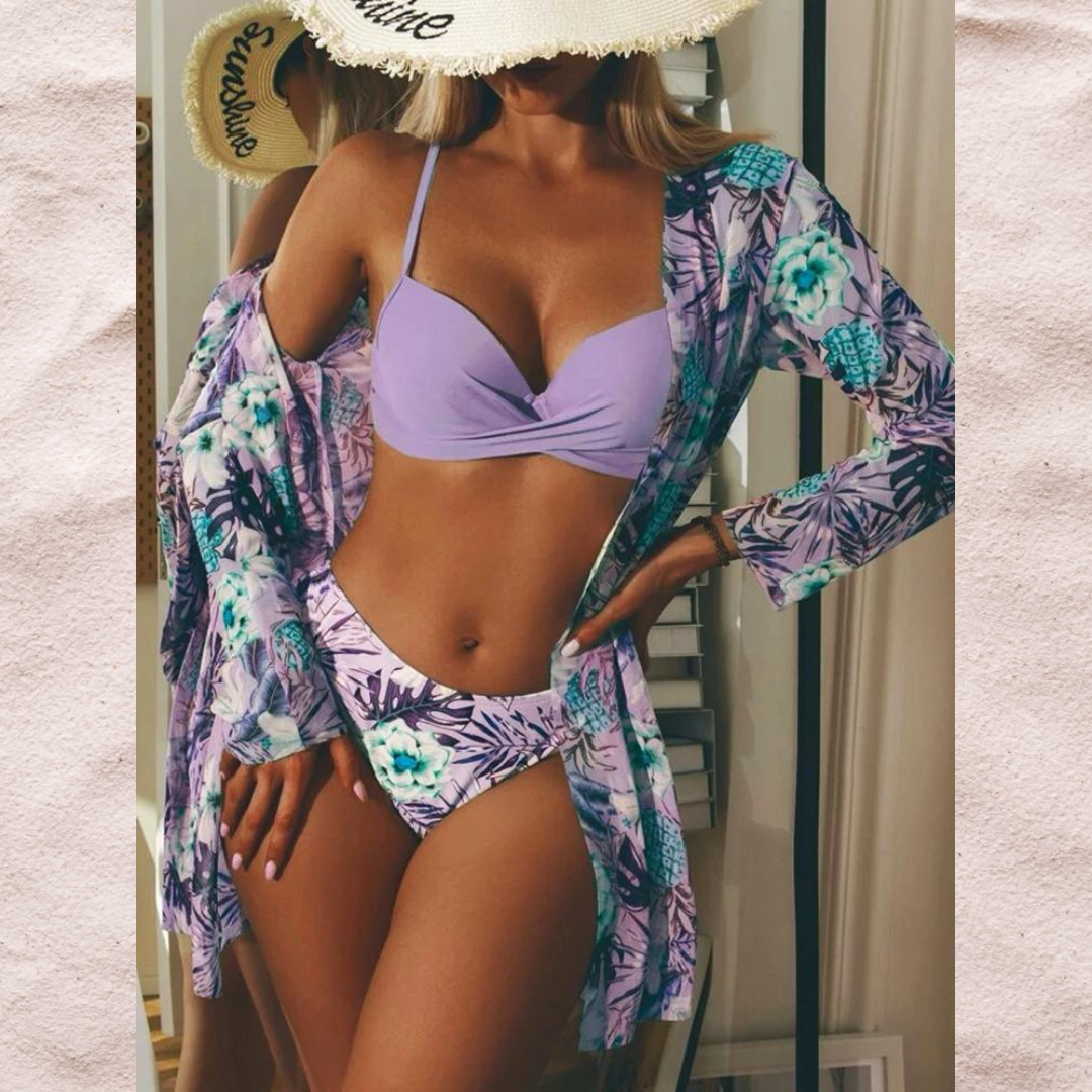 New arrival women's high waisted bikini set, trendy summer fashion swim set with flattering fit.
