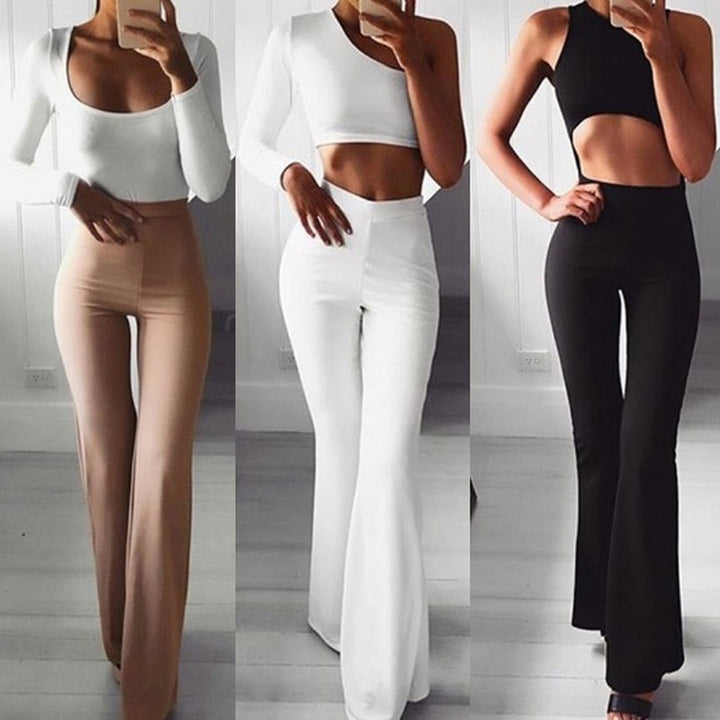 Women's high-waisted tailored trousers for effortless style. Trendy and comfortable fashion pants.