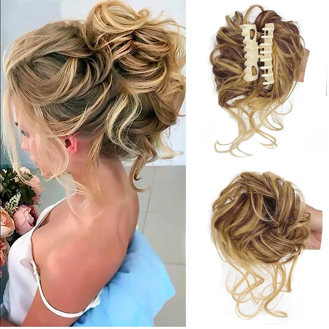 Women's instant hair bun clip for quick & easy updo styling; perfect synthetic hair accessory.