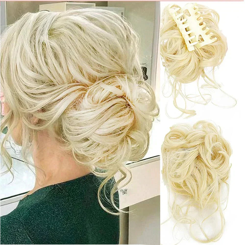 Hair fashion instant bun clip, synthetic updo accessory for women, adds volume quickly.