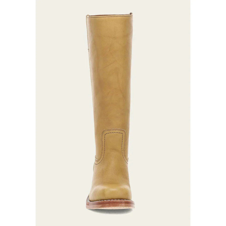 Women's knee-high cowboy boots with decorative stitching, western fashion tall boots with block heel.