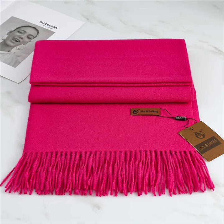 Luxurious Krystal Cashmere scarf, a warm fashion accessory for women. Ideal for winter.