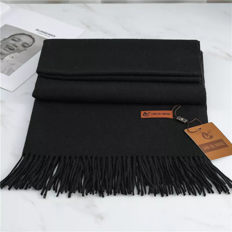 Women's Krystal Cashmere scarf, solid color & oversized for warmth and style.