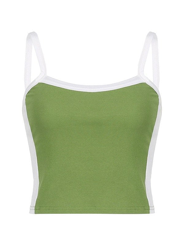 Retro La Riviera women's cami top with chic contrast trim and a flattering square neckline. Perfect for summer.